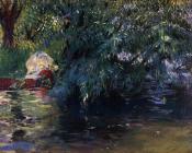 A Backwater, Calcot Mill near Reading - 约翰·辛格·萨金特